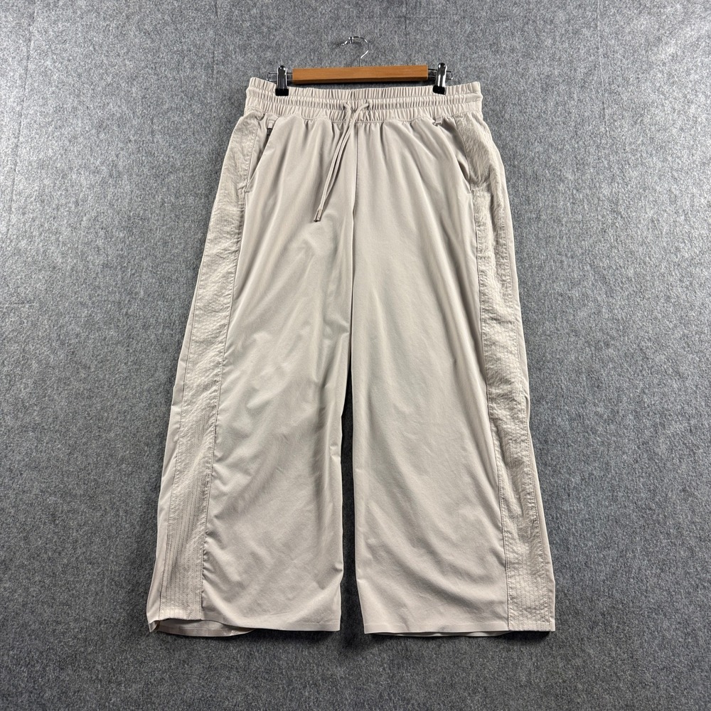 Athleta Women's Pants 32x25 Beige Wide Leg Drawstring Tag 12